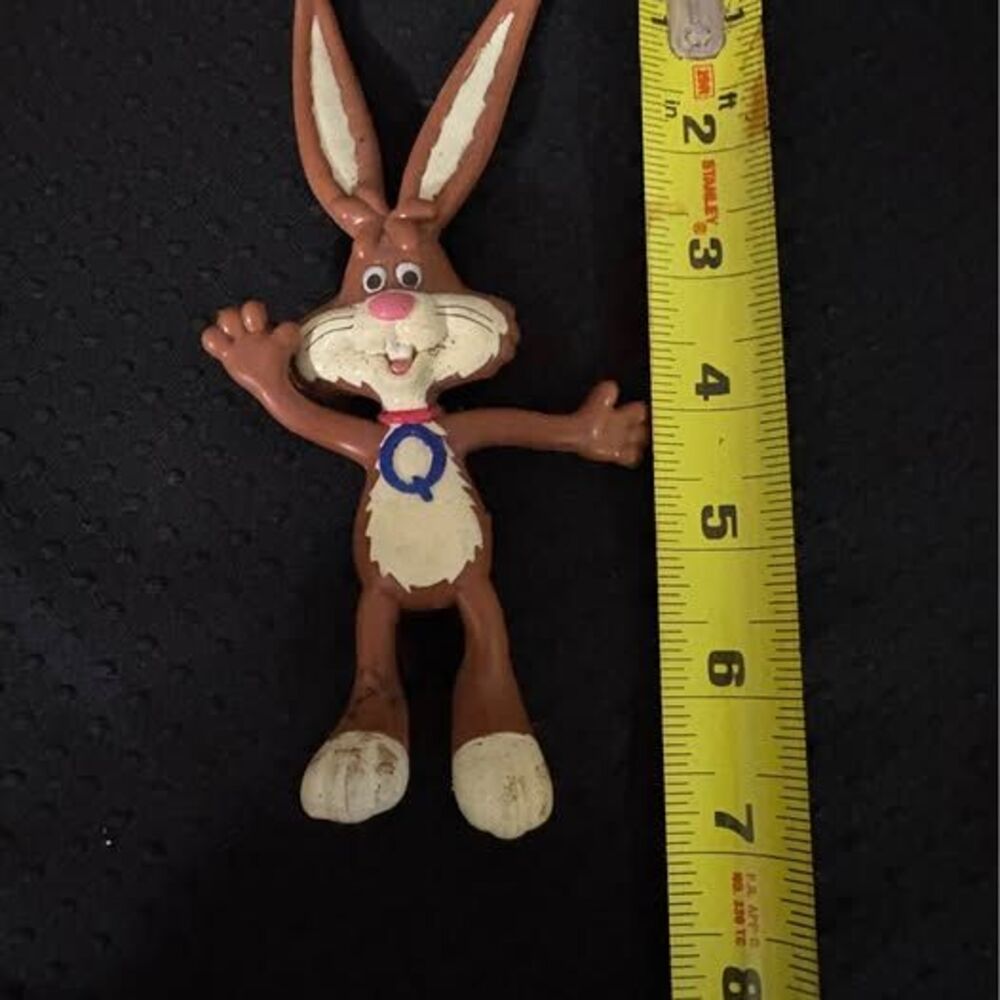 Vintage Nestle Quik or Nesquik "Quicky" bendable mascot toy, produced 1970s-80s